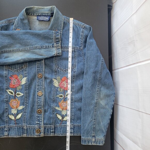 Vintage Ikon Clothing Embroidered/Beaded 100% Cotton Denim Button-Down Jacket - Picture 10 of 10